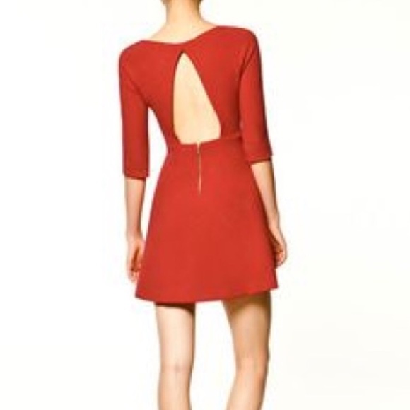 zara open back dress